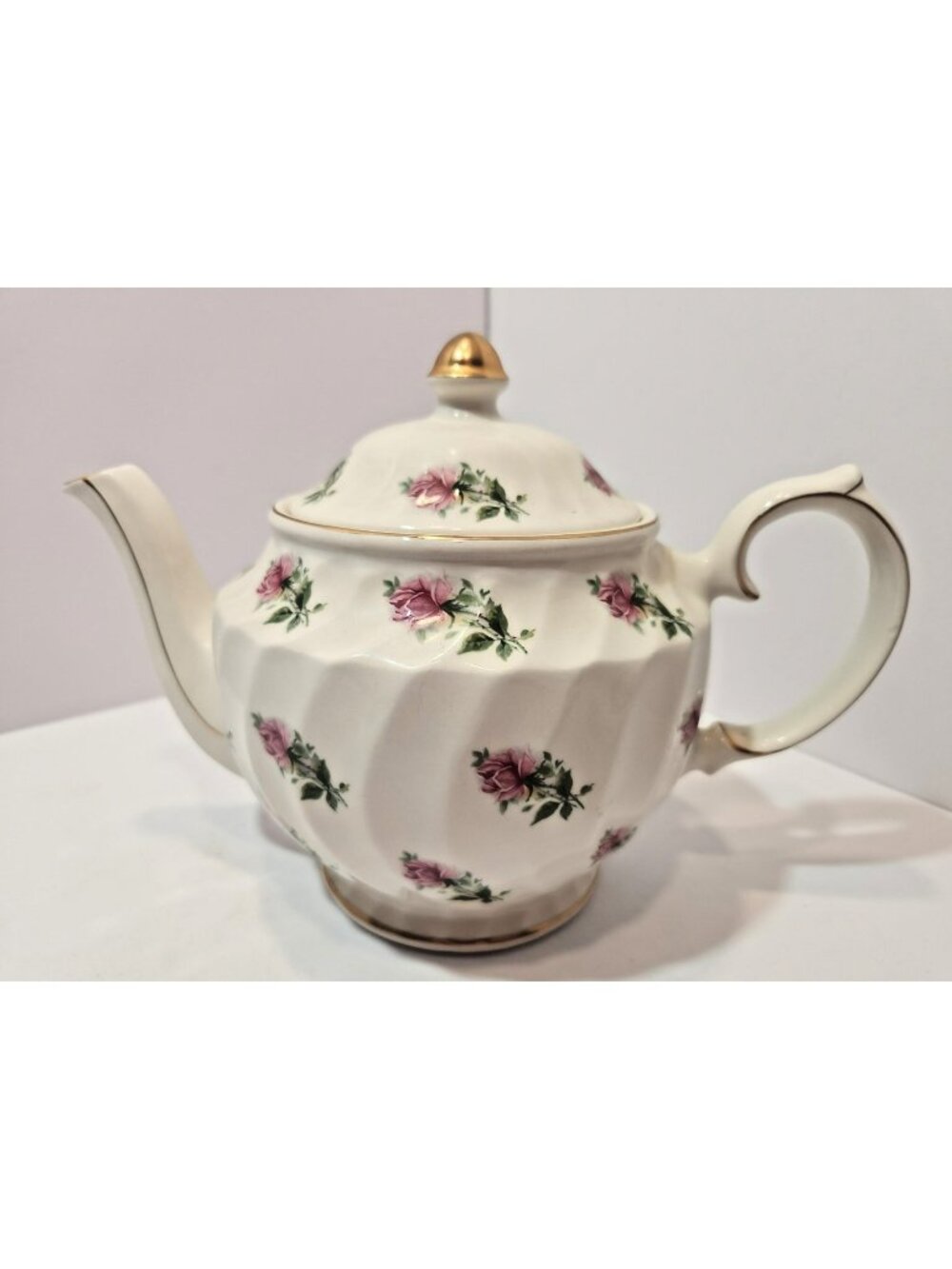 Vtg Windsor Sadler Floral Swirl Porcelain Teapot Made in England